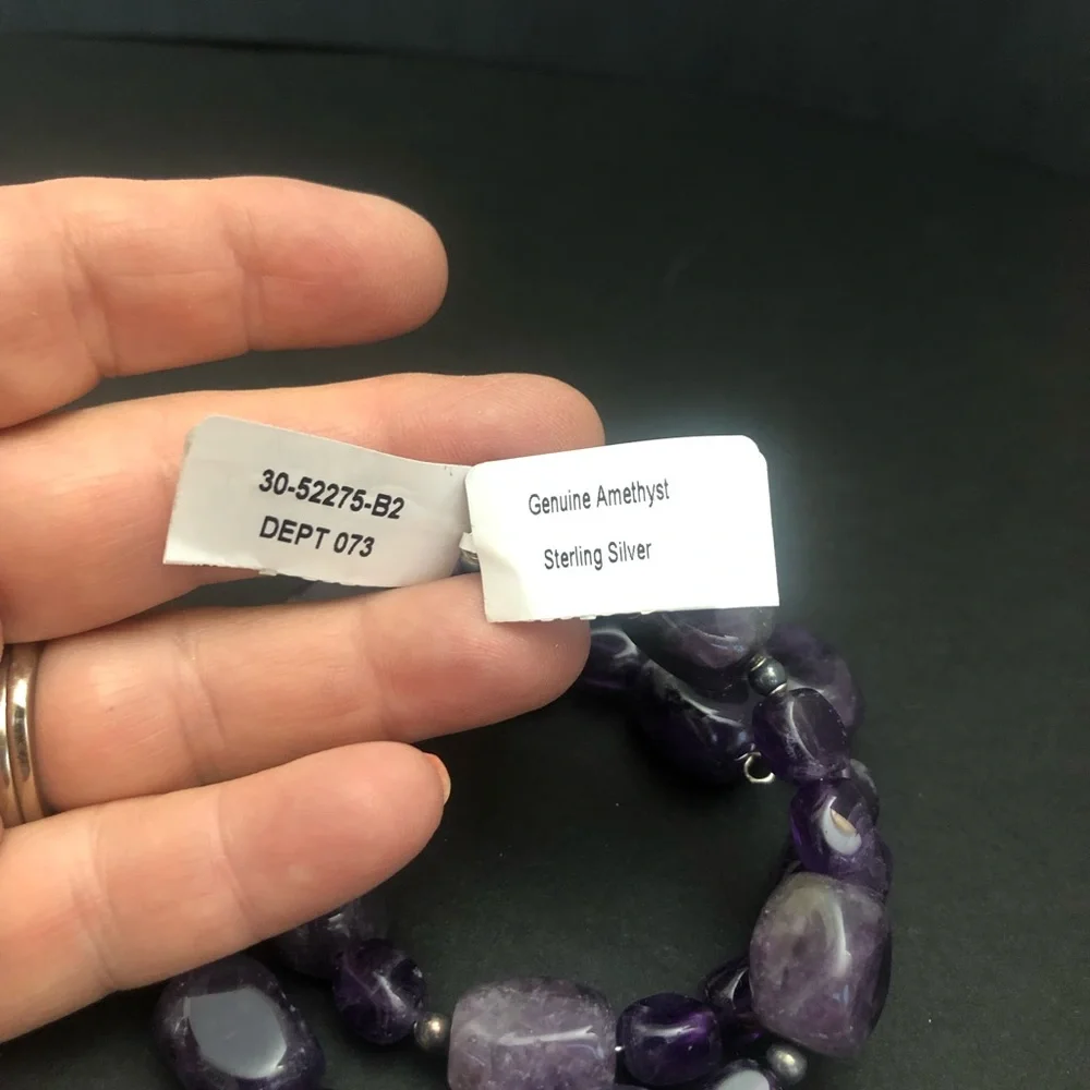 Genuine amethyst twist bracelet